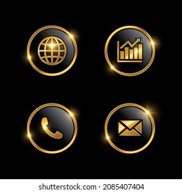 A vector Illustration set of Golden Web Development Icon Set
