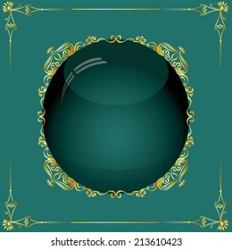 Vector illustration of a set of gorgeous golden ornamental frames with glass effect, EPS10