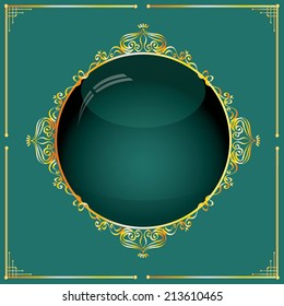 Vector illustration of a set of gorgeous golden ornamental frames with glass effect, EPS10