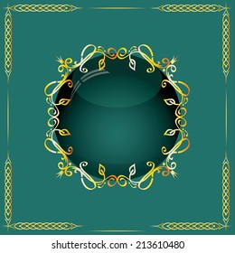Vector illustration of a set of gorgeous golden ornamental frames with glass effect, EPS10