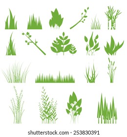 Vector Illustration Of A Set Of Graphic Design Elements - Grass, Isolated On White