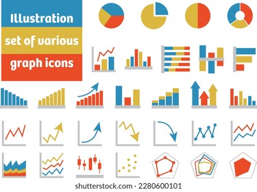 Vector illustration set of graphs with various shapes