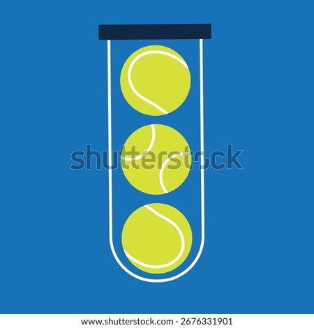 Vector illustration of a set of green balls in a case for padel, tennis. Workouts, fitness, padel, tennis.