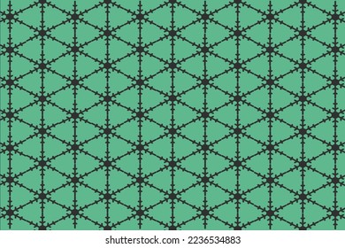 Vector illustration set of green and blue triangular floral pattern illustrations.
