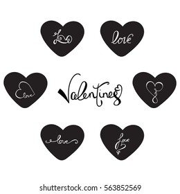 Vector illustration set of greeting cards for Valentine's Day