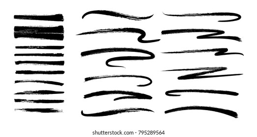 vector illustration. set of grunge black brushes. design elements for brutal hipster graphics. design business cards, invitations, gift cards, flyers and brochures