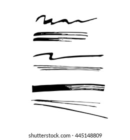 Vector illustration. Vector set of grunge brush strokes.