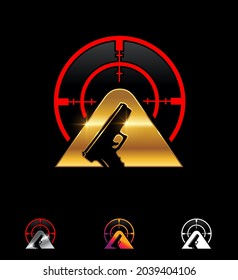 A Vector Illustration set of Gun Monogram Logo Initial Letter A