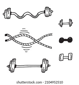 
Vector illustration set of gym doodle style