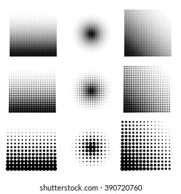 Vector illustration set of halftone. Stock vector