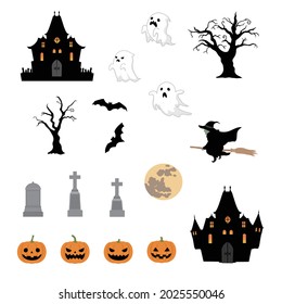 Vector illustration set of Halloween . 