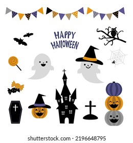 Vector illustration set of halloween elements