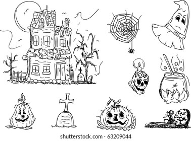 vector illustration - Set of Halloween images