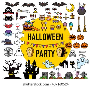 Vector illustration - Set of vector Halloween party elements