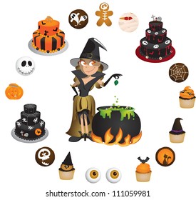 Vector illustration set: Halloween theme graphic design elements