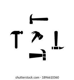 Vector illustration set of hammer