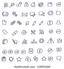 Vector illustration set of hand drawn web icons