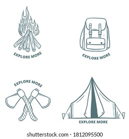 Vector illustration set of hand drawn camping.