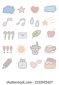 Vektorgrafik Set von handgezeichneten Symbolen, Vektorliniensymbole.