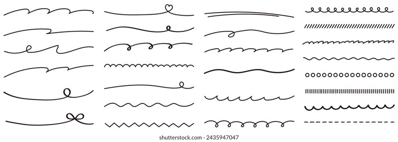 Vector illustration set of hand drawn line art frames. Handwriting, lines, doodles