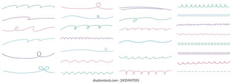 Vector illustration set of hand drawn line art frames. Handwriting, lines, doodles