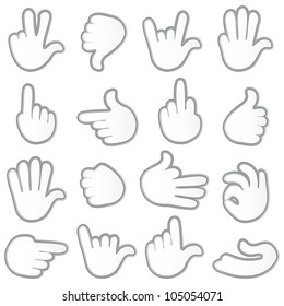 vector illustration of set of hand gesturing icon