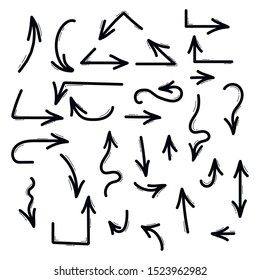 Vector illustration set of hand-drawn arrows