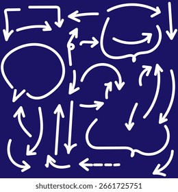 : A vector illustration set of hand-drawn arrows and other symbols for your design, text, or font collection