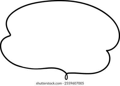 A vector illustration set of hand-drawn speech bubbles. Black and white illustration.Speech balloon, handwritten