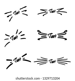 Vector illustration set of handmade sunbursts for text