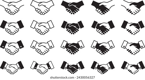 Vector illustration set of handshake mark