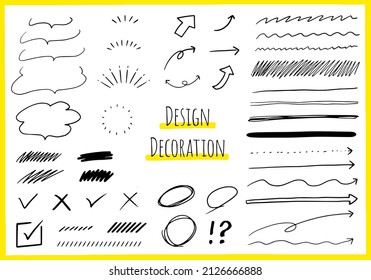 Vector illustration set of handwritten design decoration