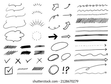 Vector illustration set of handwritten design decoration