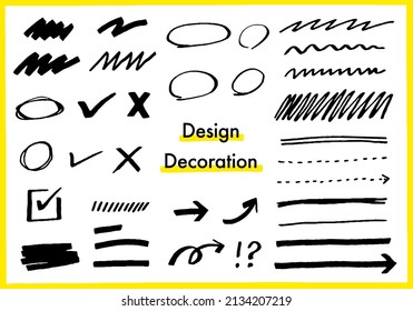 Vector illustration set of handwritten design decoration