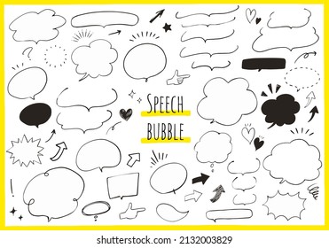 Vector illustration set of handwritten speech bubbles