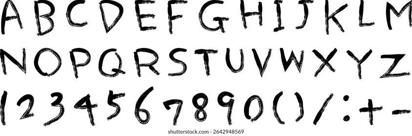 Vector illustration set of handwritten text