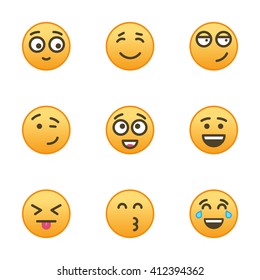 Vector illustration of set happy smile
