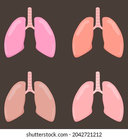 Vector illustration set of healthy lungs, suitable for advertising health and education products