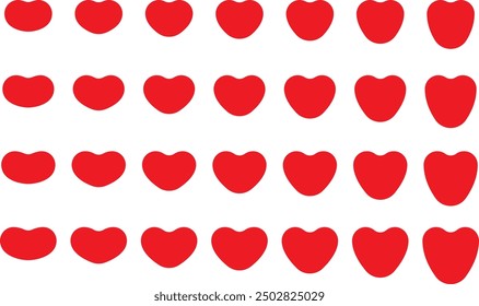 Vector illustration set of heart mark icons in various shapes