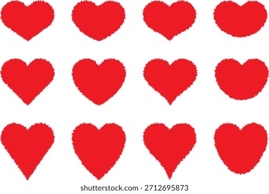 Ilustración vectorial conjunto de iconos de marca de corazón en varias Formas