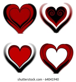 vector illustration of a set of the hearts