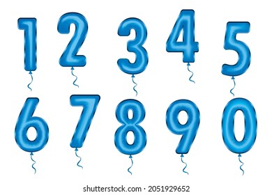 Vector illustration of a set of helium balloons numbers for the holiday.
