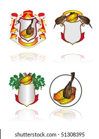 Vector illustration. A set heraldic symbols on subjects of cleanliness, health and Russian bath