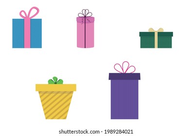 Vector illustration. Set of holiday gifts. Can be used to create designs for posters, banners, posters.