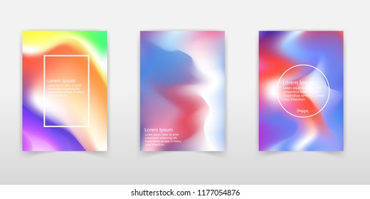 Vector illustration. Set holograms backgrounds.