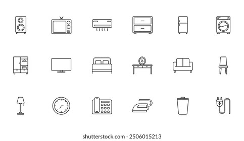 Vector illustration set of home appliances icons