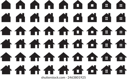 Conjunto de Ilustración vectorial de iconos de inicio en varias Formas