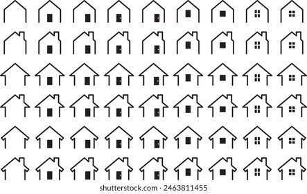 Vector illustration set of home icons in various shapes