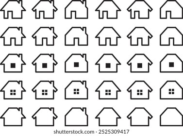 Vektorgrafik-Set von Home-Symbolen in verschiedenen Formen