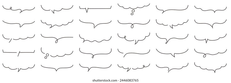Vector illustration set of horizontal speech bubbles. Speech bubbles, frames